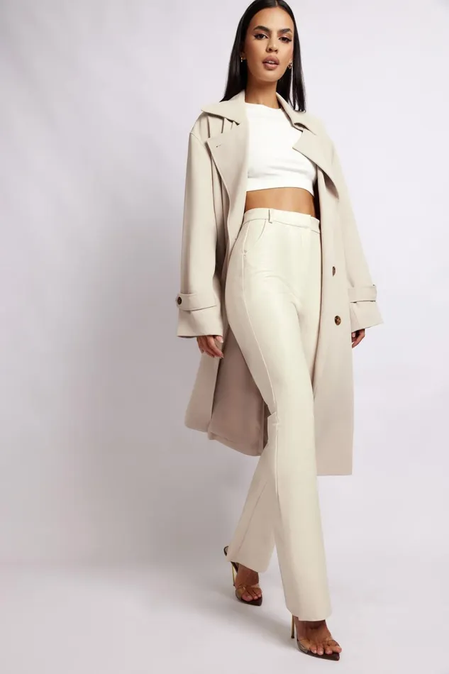 Meshki Coats and Jackets Women Keily Super Oversized Trench Coat 8211 Bone Bone