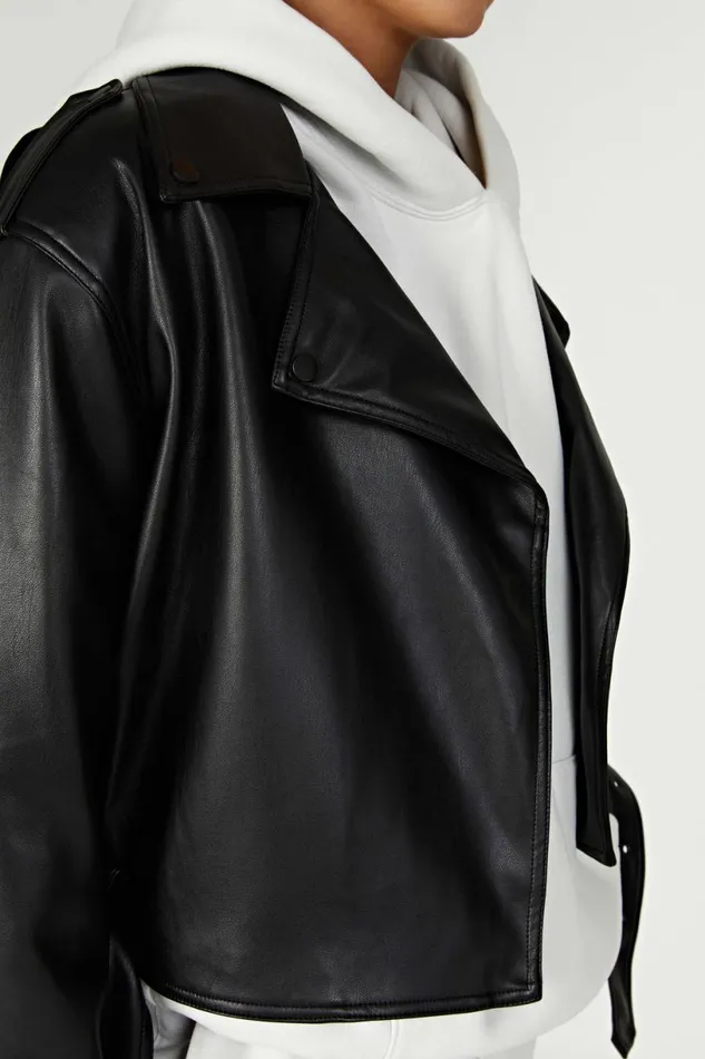 Meshki Coats and Jackets Women Kirby Faux Leather Jacket 8211 Black Black