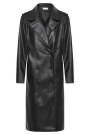 Meshki Coats and Jackets Women Lexington Pu Trench Coat 8211 Black Black Meshki Coats and Jackets Women Lexington Pu Trench Coat 8211 Black Black