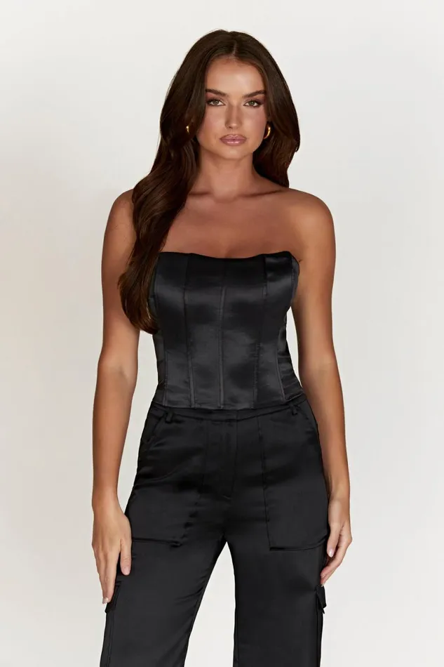 Meshki Corsets Women Amaya Lace Up Corset Top 8211 Black Black