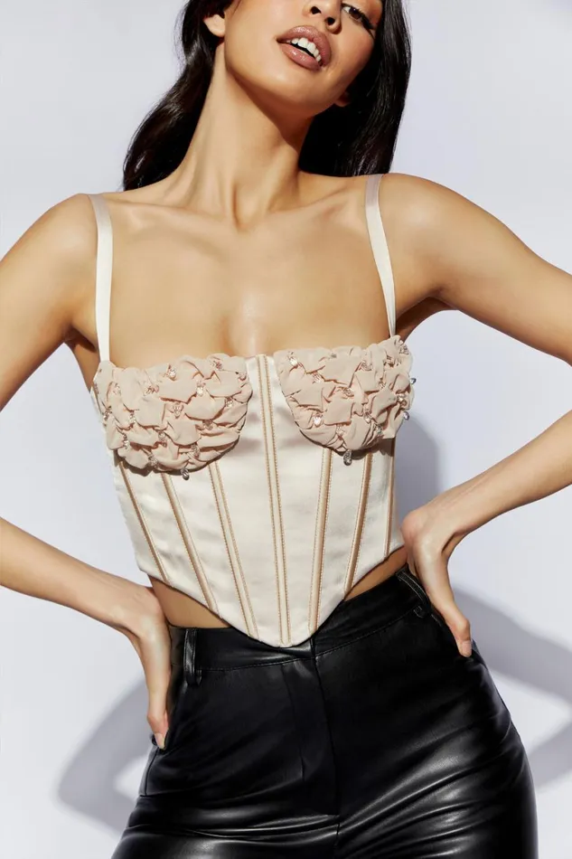 Meshki Corsets Women Kristy Shirring Bust Corset Top 8211 Champagne Champagne Meshki Corsets Women Kristy Shirring Bust Corset Top 8211 Champagne Champagne