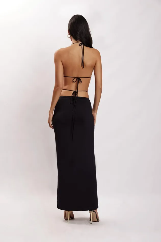 Meshki Crop Tops Women Amber Ruched Halter Crop Top 8211 Black Black Meshki Crop Tops Women Amber Ruched Halter Crop Top 8211 Black Black