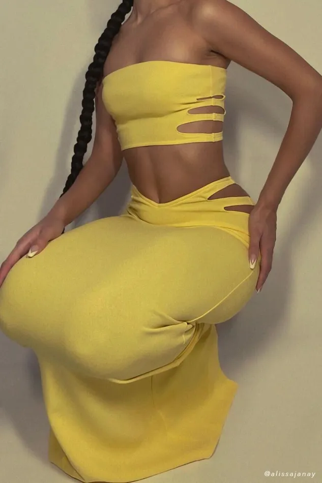 Meshki Crop Tops Women Audrina Cut Out Bandeau Top 8211 Yellow Yellow