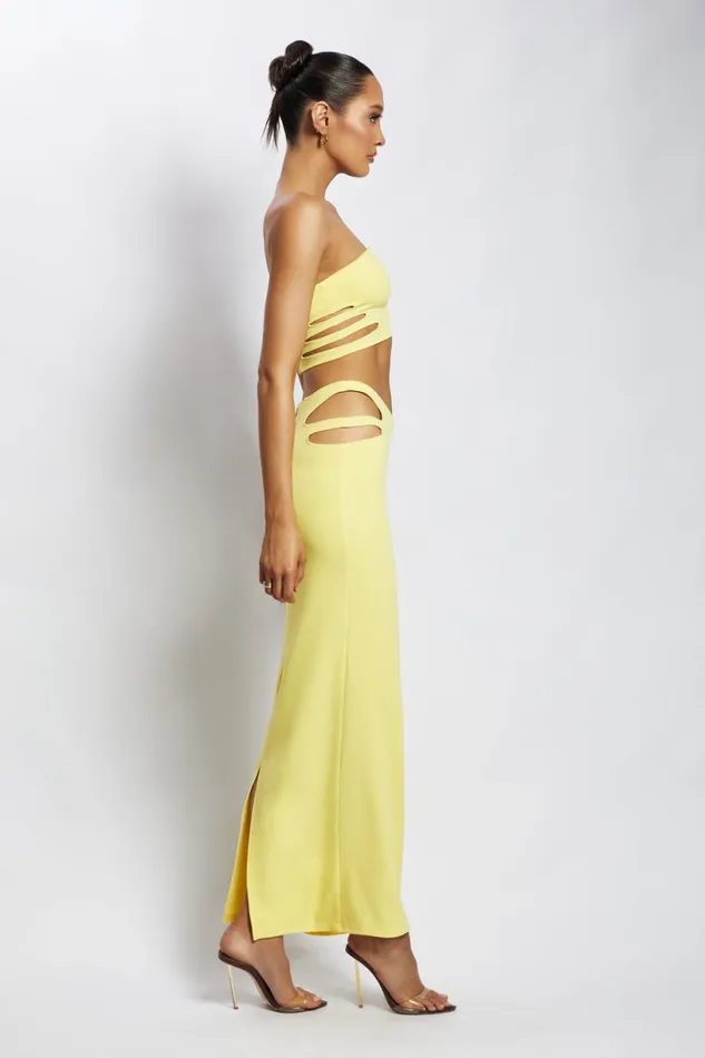 Meshki Crop Tops Women Audrina Cut Out Bandeau Top 8211 Yellow Yellow Meshki Crop Tops Women Audrina Cut Out Bandeau Top 8211 Yellow Yellow
