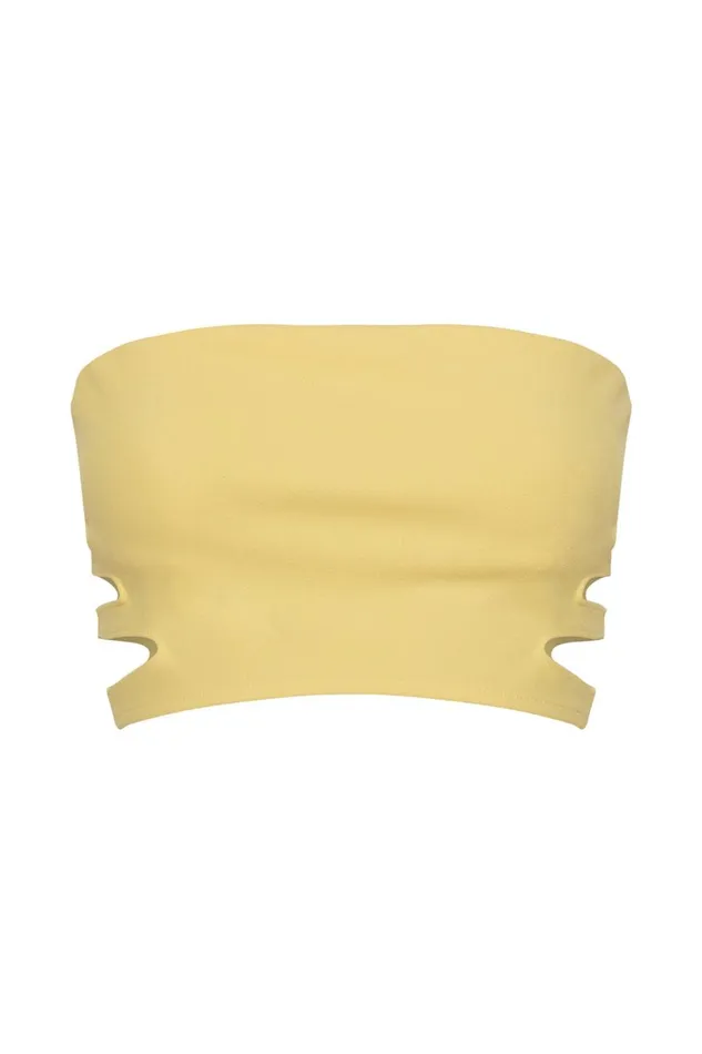 Meshki Crop Tops Women Audrina Cut Out Bandeau Top 8211 Yellow Yellow Meshki Crop Tops Women Audrina Cut Out Bandeau Top 8211 Yellow Yellow