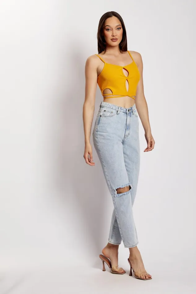 Meshki Crop Tops Women Ayesha Cut Out Singlet 8211 Mango Mango Meshki Crop Tops Women Ayesha Cut Out Singlet 8211 Mango Mango