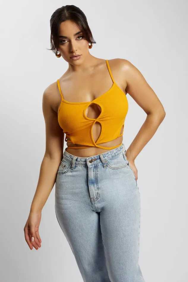 Meshki Crop Tops Women Ayesha Cut Out Singlet 8211 Mango Mango Meshki Crop Tops Women Ayesha Cut Out Singlet 8211 Mango Mango