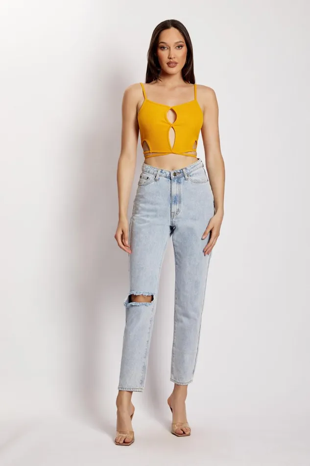 Meshki Crop Tops Women Ayesha Cut Out Singlet 8211 Mango Mango Meshki Crop Tops Women Ayesha Cut Out Singlet 8211 Mango Mango
