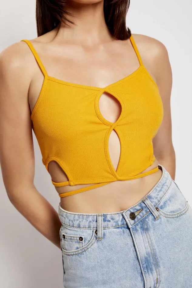 Meshki Crop Tops Women Ayesha Cut Out Singlet 8211 Mango Mango Meshki Crop Tops Women Ayesha Cut Out Singlet 8211 Mango Mango