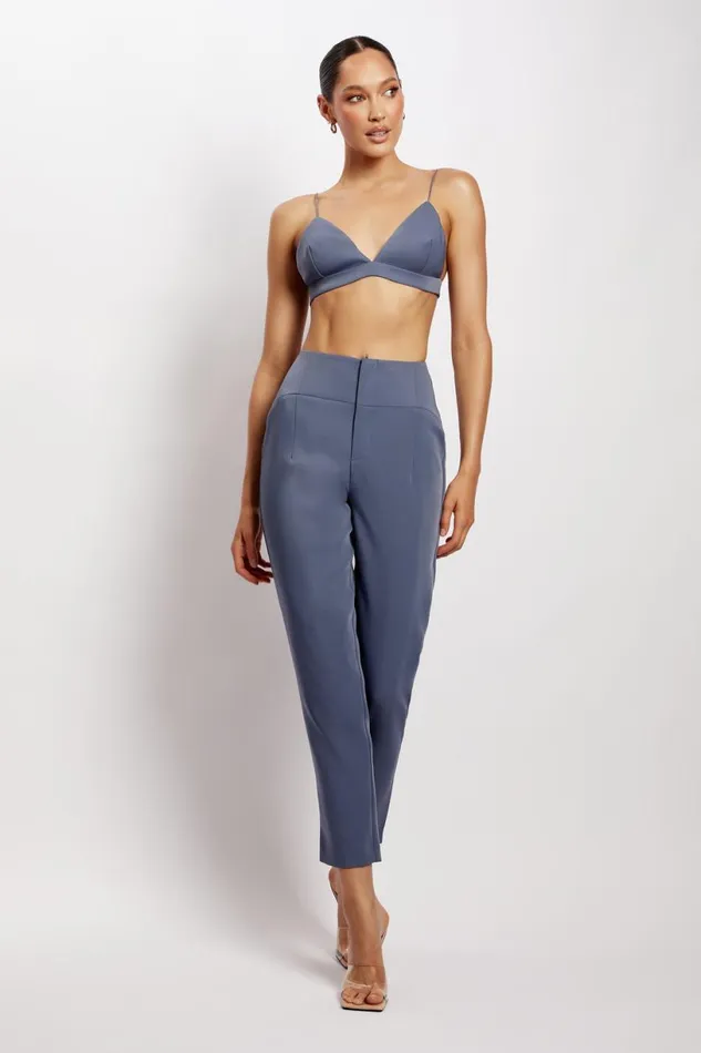 Meshki Crop Tops Women Cynthia Triangle Bralette 8211 Steel Blue Steelblue Meshki Crop Tops Women Cynthia Triangle Bralette 8211 Steel Blue Steelblue