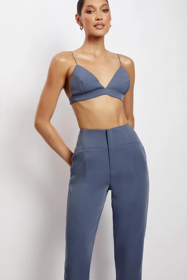 Meshki Crop Tops Women Cynthia Triangle Bralette 8211 Steel Blue Steelblue Meshki Crop Tops Women Cynthia Triangle Bralette 8211 Steel Blue Steelblue