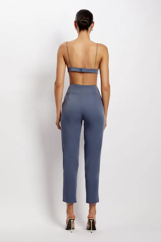 Meshki Crop Tops Women Cynthia Triangle Bralette 8211 Steel Blue Steelblue Meshki Crop Tops Women Cynthia Triangle Bralette 8211 Steel Blue Steelblue