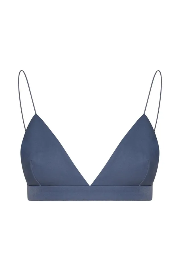 Meshki Crop Tops Women Cynthia Triangle Bralette 8211 Steel Blue Steelblue Meshki Crop Tops Women Cynthia Triangle Bralette 8211 Steel Blue Steelblue