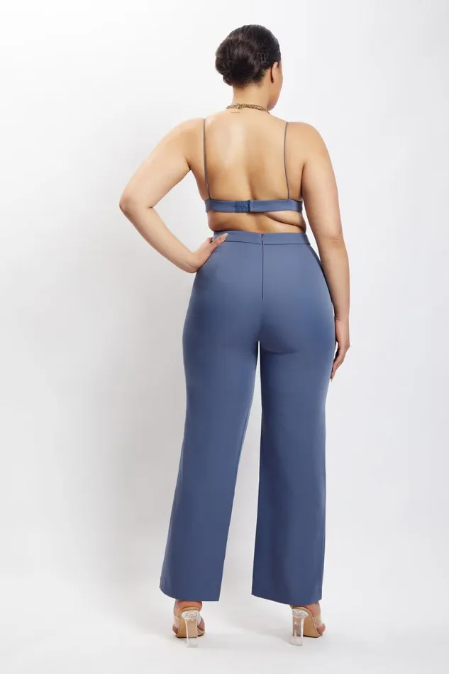 Meshki Crop Tops Women Cynthia Triangle Bralette 8211 Steel Blue Steelblue Meshki Crop Tops Women Cynthia Triangle Bralette 8211 Steel Blue Steelblue