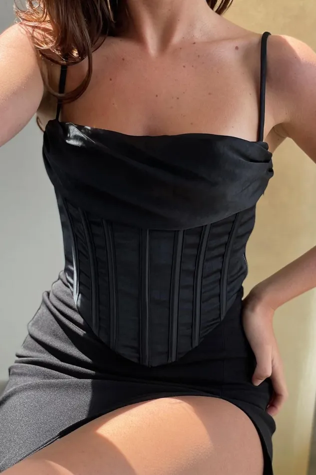 Meshki Crop Tops Women Cyra Corset Top 8211 Black Black