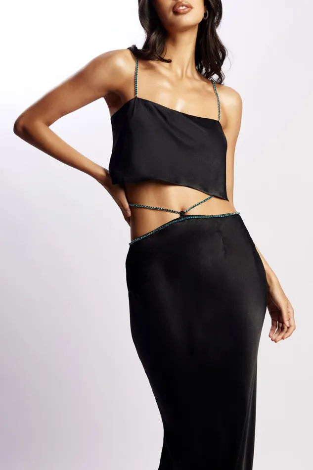 Meshki Crop Tops Women Dayana Straight Cut Crop Top 8211 Black Black Meshki Crop Tops Women Dayana Straight Cut Crop Top 8211 Black Black