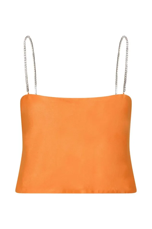 Meshki Crop Tops Women Dayana Straight Cut Crop Top 8211 Mandarin Mandarin Meshki Crop Tops Women Dayana Straight Cut Crop Top 8211 Mandarin Mandarin