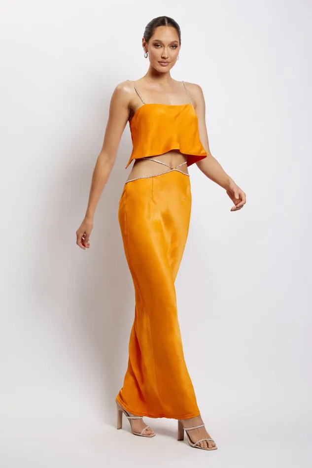 Meshki Crop Tops Women Dayana Straight Cut Crop Top 8211 Mandarin Mandarin Meshki Crop Tops Women Dayana Straight Cut Crop Top 8211 Mandarin Mandarin