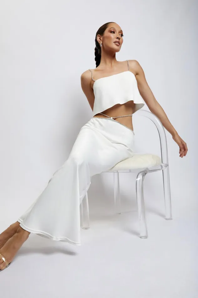 Meshki Crop Tops Women Dayana Straight Cut Crop Top 8211 White White Meshki Crop Tops Women Dayana Straight Cut Crop Top 8211 White White