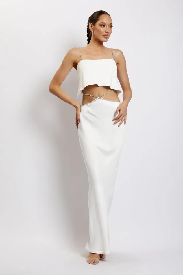 Meshki Crop Tops Women Dayana Straight Cut Crop Top 8211 White White Meshki Crop Tops Women Dayana Straight Cut Crop Top 8211 White White