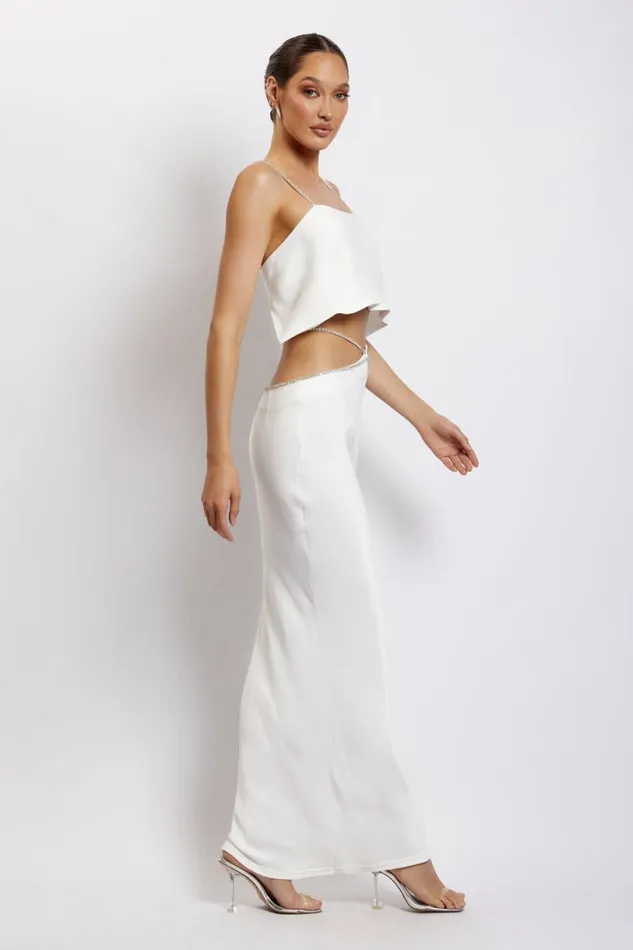 Meshki Crop Tops Women Dayana Straight Cut Crop Top 8211 White White Meshki Crop Tops Women Dayana Straight Cut Crop Top 8211 White White