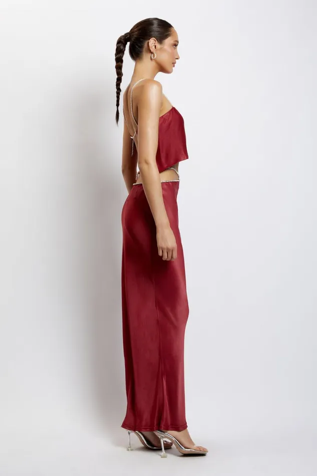Meshki Crop Tops Women Dayana Straight Cut Crop Top 8211 Wine Wine Meshki Crop Tops Women Dayana Straight Cut Crop Top 8211 Wine Wine