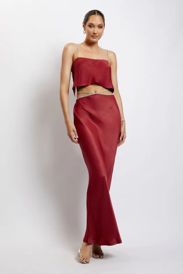 Meshki Crop Tops Women Dayana Straight Cut Crop Top 8211 Wine Wine Meshki Crop Tops Women Dayana Straight Cut Crop Top 8211 Wine Wine