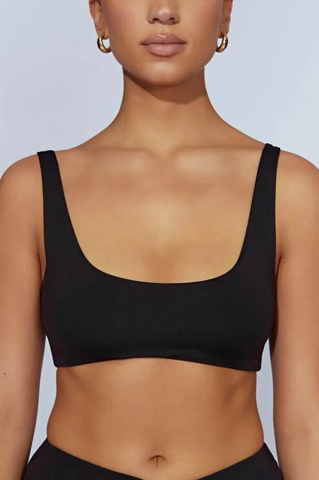 Meshki Crop Tops Women Jemma Scoop Neck Super Crop Top 8211 Black Black