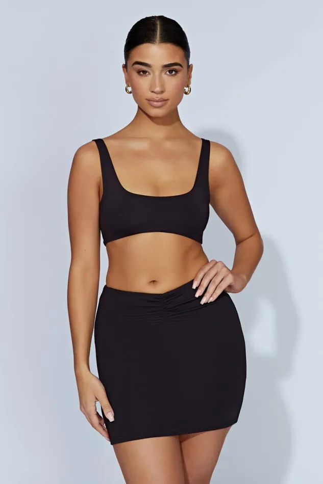 Meshki Crop Tops Women Jemma Scoop Neck Super Crop Top 8211 Black Black