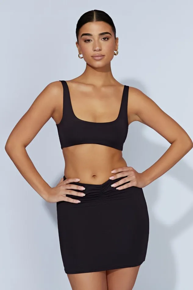 Meshki Crop Tops Women Jemma Scoop Neck Super Crop Top 8211 Black Black