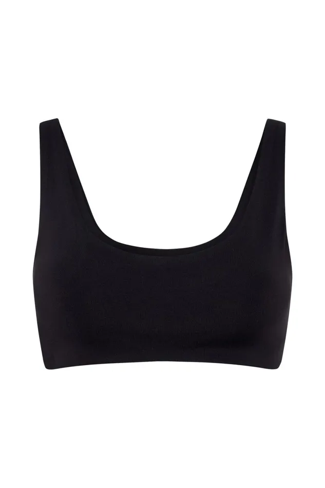 Meshki Crop Tops Women Jemma Scoop Neck Super Crop Top 8211 Black Black