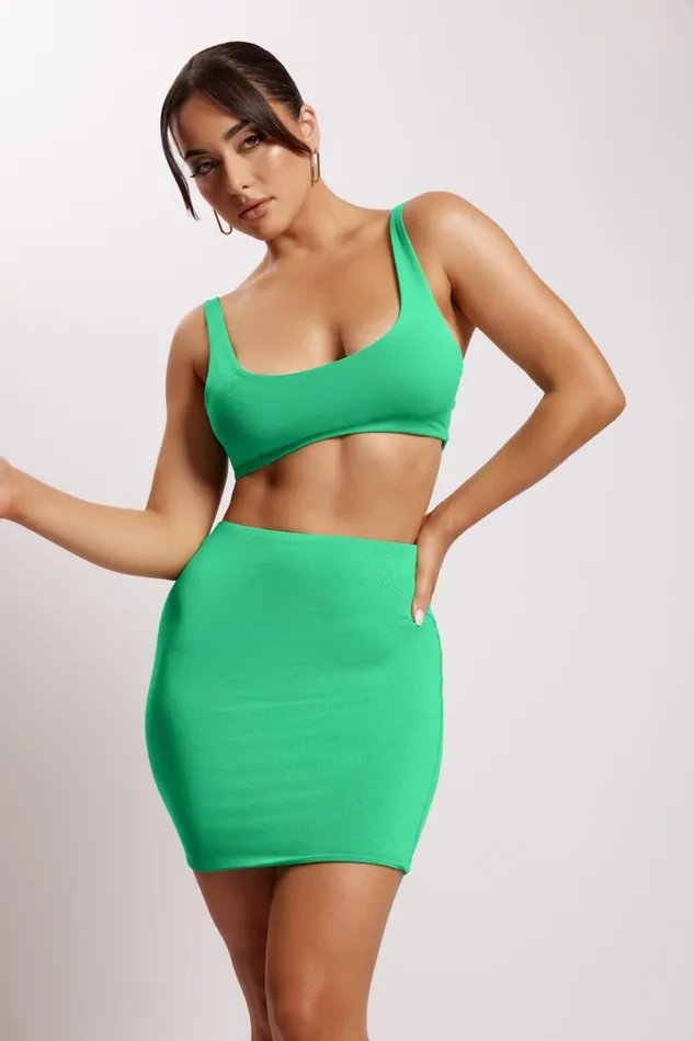 Meshki Crop Tops Women Jemma Scoop Neck Super Crop Top 8211 Bright Green Brightgreen Meshki Crop Tops Women Jemma Scoop Neck Super Crop Top 8211 Bright Green Brightgreen