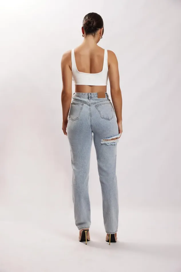Meshki Crop Tops Women Jemma Scoop Neck Super Crop Top 8211 White White