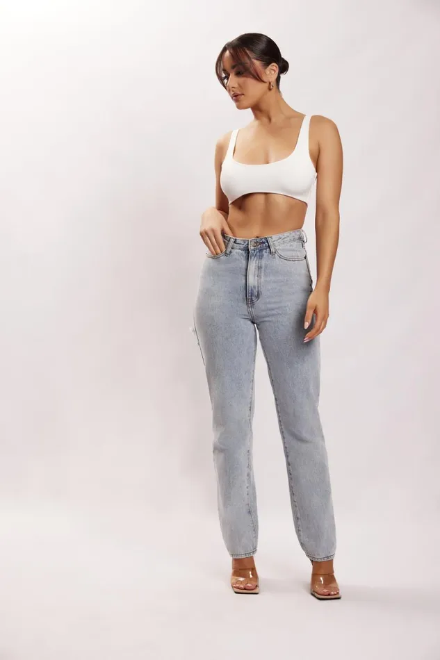 Meshki Crop Tops Women Jemma Scoop Neck Super Crop Top 8211 White White