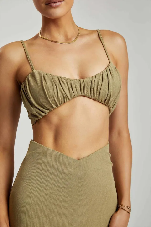 Meshki Crop Tops Women Jordan Ruched Front V Front Top 8211 Green Green Meshki Crop Tops Women Jordan Ruched Front V Front Top 8211 Green Green