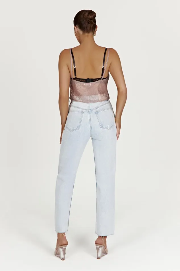 Meshki Crop Tops Women Kiana Iridescent Camisole 8211 Taupe Taupe Meshki Crop Tops Women Kiana Iridescent Camisole 8211 Taupe Taupe
