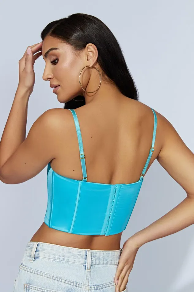 Meshki Crop Tops Women Lake Lace Cami Crop Top 8211 Aquamarine Aquamarine Meshki Crop Tops Women Lake Lace Cami Crop Top 8211 Aquamarine Aquamarine