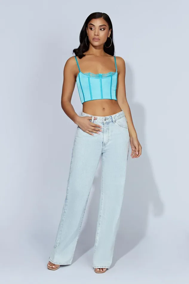 Meshki Crop Tops Women Lake Lace Cami Crop Top 8211 Aquamarine Aquamarine Meshki Crop Tops Women Lake Lace Cami Crop Top 8211 Aquamarine Aquamarine