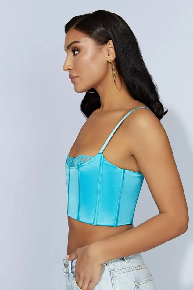 Meshki Crop Tops Women Lake Lace Cami Crop Top 8211 Aquamarine Aquamarine Meshki Crop Tops Women Lake Lace Cami Crop Top 8211 Aquamarine Aquamarine