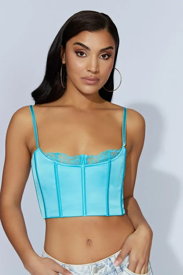 Meshki Crop Tops Women Lake Lace Cami Crop Top 8211 Aquamarine Aquamarine Meshki Crop Tops Women Lake Lace Cami Crop Top 8211 Aquamarine Aquamarine