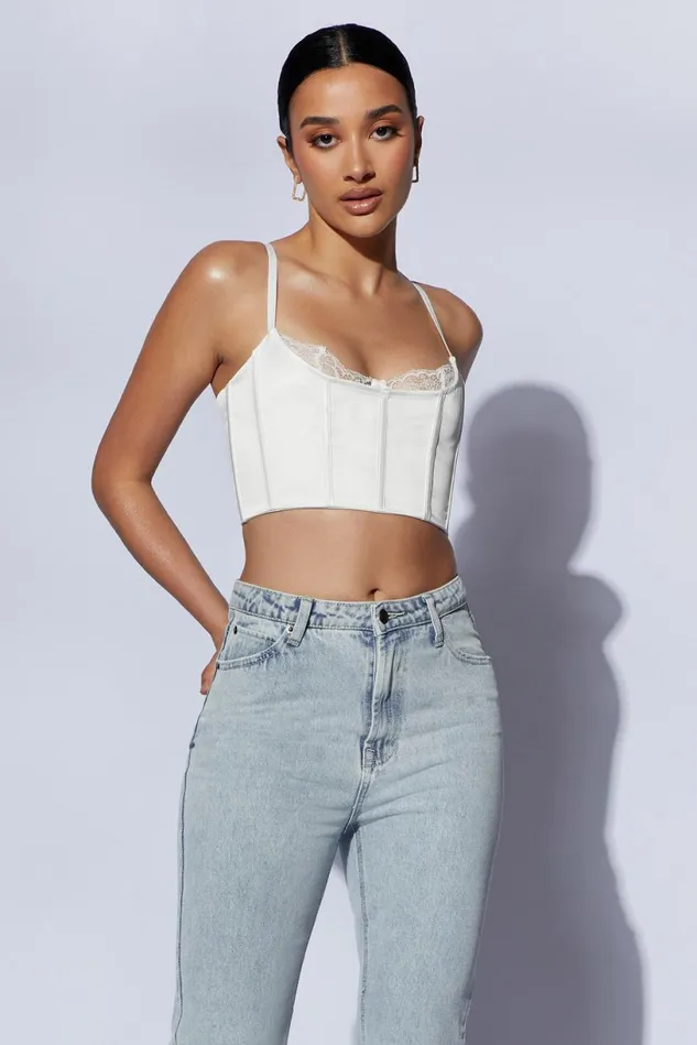 Meshki Crop Tops Women Lake Lace Cami Crop Top 8211 White White Meshki Crop Tops Women Lake Lace Cami Crop Top 8211 White White