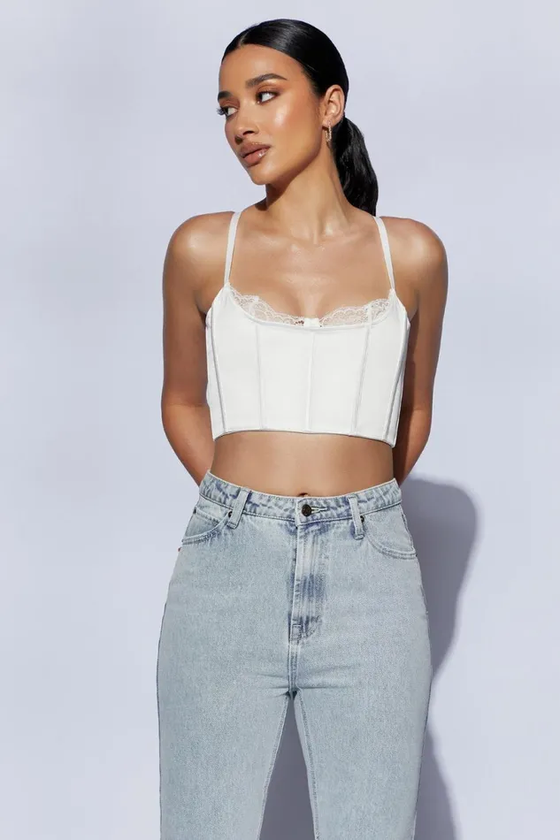 Meshki Crop Tops Women Lake Lace Cami Crop Top 8211 White White Meshki Crop Tops Women Lake Lace Cami Crop Top 8211 White White