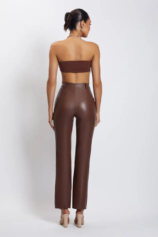 Meshki Crop Tops Women Lea Diamante Chain Halter Neck Crop Top 8211 Chocolate Chocolate Meshki Crop Tops Women Lea Diamante Chain Halter Neck Crop Top 8211 Chocolate Chocolate