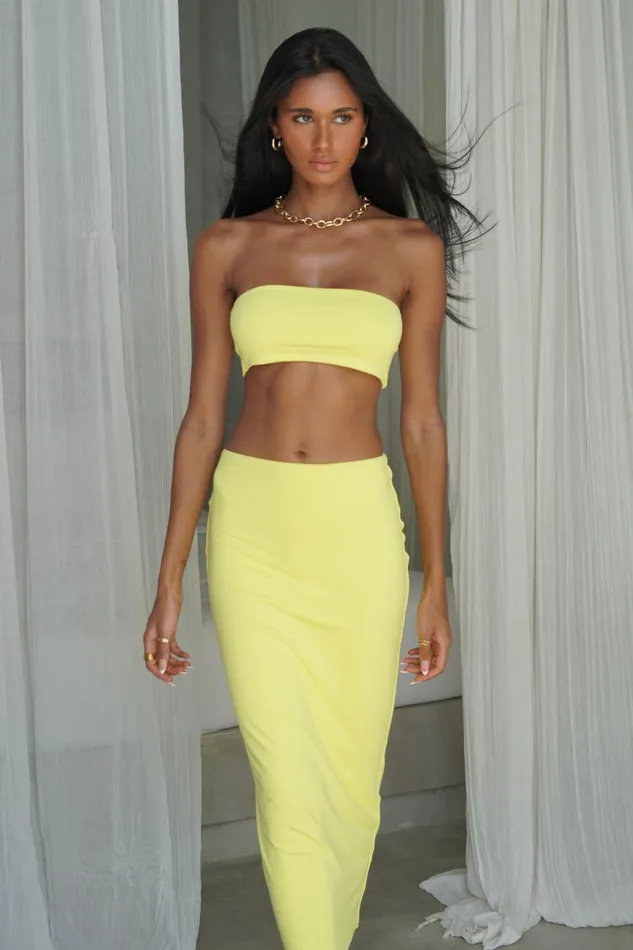 Meshki Crop Tops Women Mackenzie Bandeau 8211 Yellow Yellow