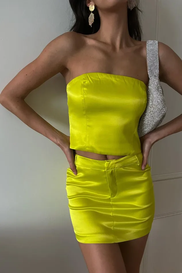 Meshki Crop Tops Women Monique Satin Tube Top 8211 Fresh Green Freshgreen