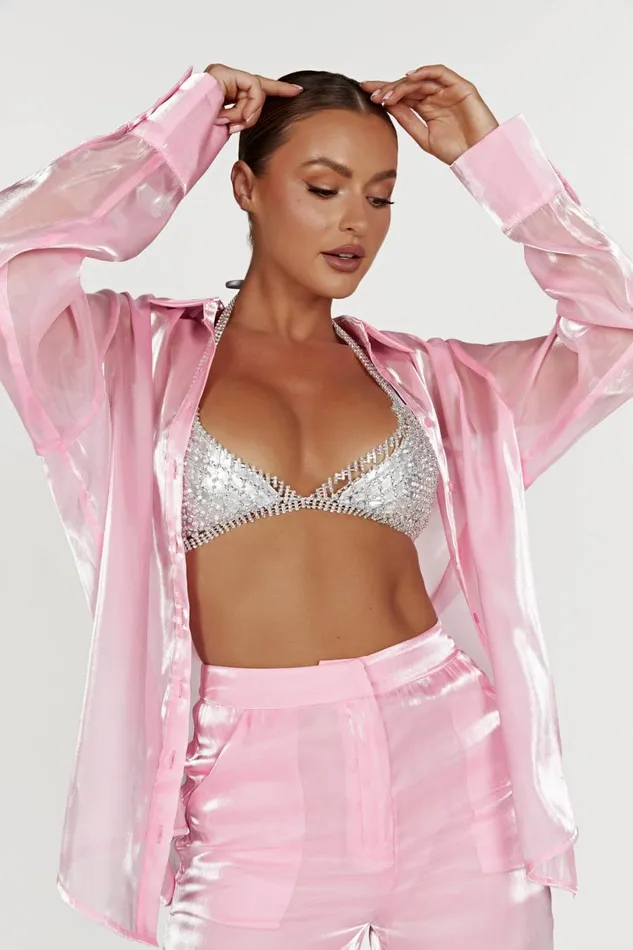 Meshki Crop Tops Women Neva Diamante Bralette 8211 Silver Silver