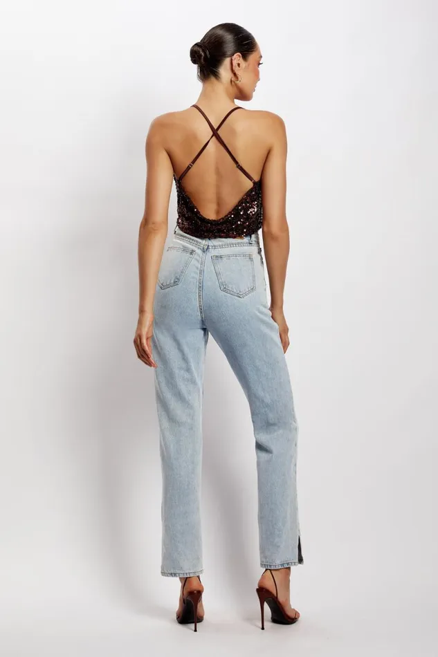 Meshki Crop Tops Women Nikita Sequin Cowl Neck Top 8211 Chocolate Chocolate Meshki Crop Tops Women Nikita Sequin Cowl Neck Top 8211 Chocolate Chocolate