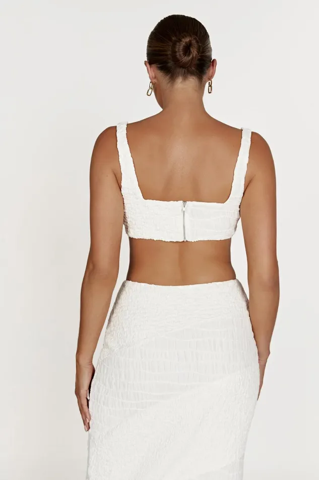 Meshki Crop Tops Women Nyah Textured Crop Top 8211 White White