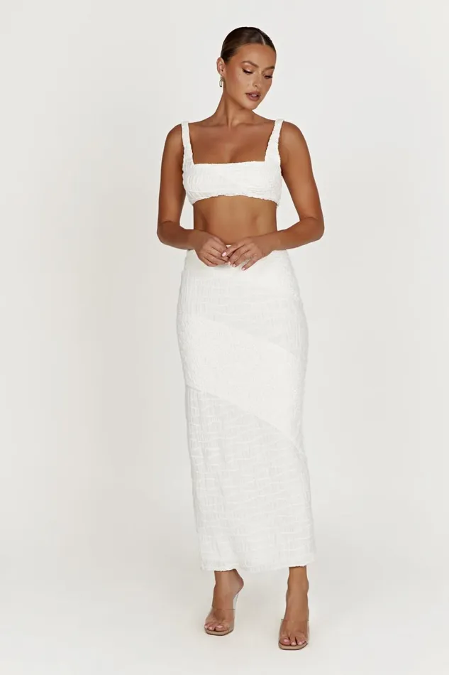 Meshki Crop Tops Women Nyah Textured Crop Top 8211 White White