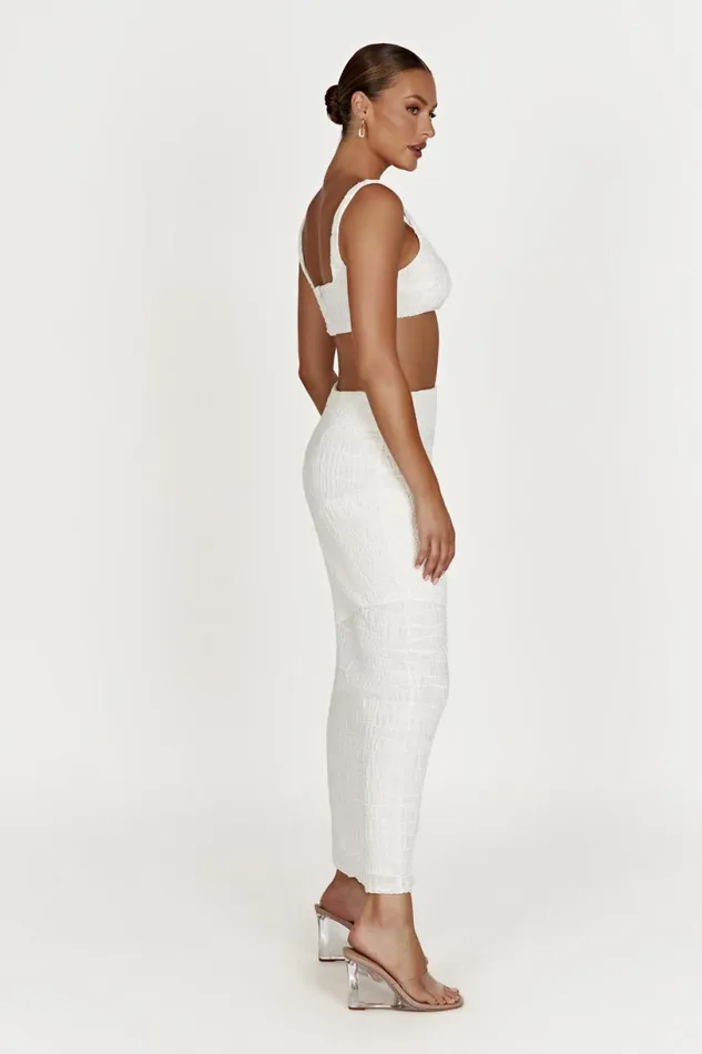 Meshki Crop Tops Women Nyah Textured Crop Top 8211 White White